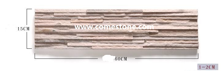 Pink quartzite wall panel