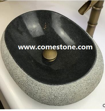 Unique Black Granite Pedestal Basin