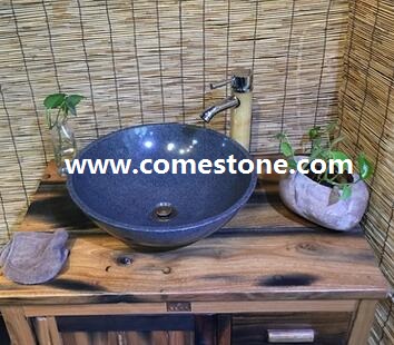 Oval Granite Wash Basin Grey Color