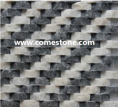 white and grey Quartzite mosaic tile