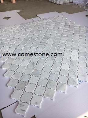 Lantern Carrara White Marble Mosaic Tile