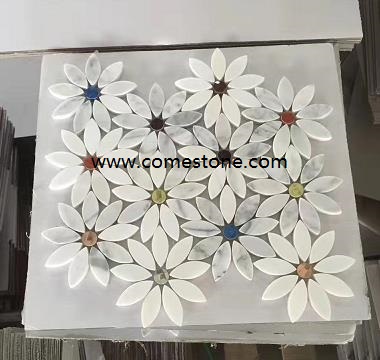 Marble mosaic Carrara white marble mosaic tiles