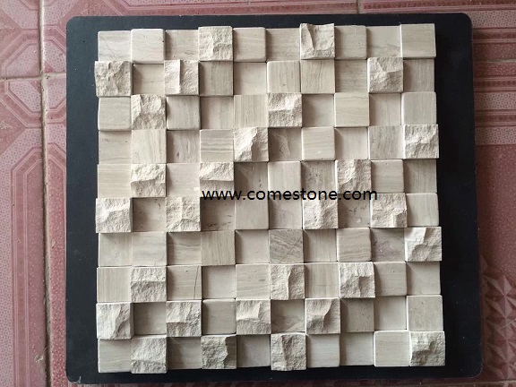 3D wall decoration travertine marble mosaic tiles