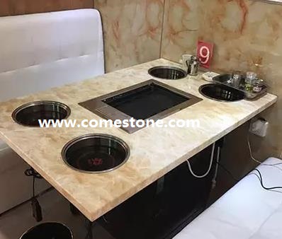 Beige marble countertop